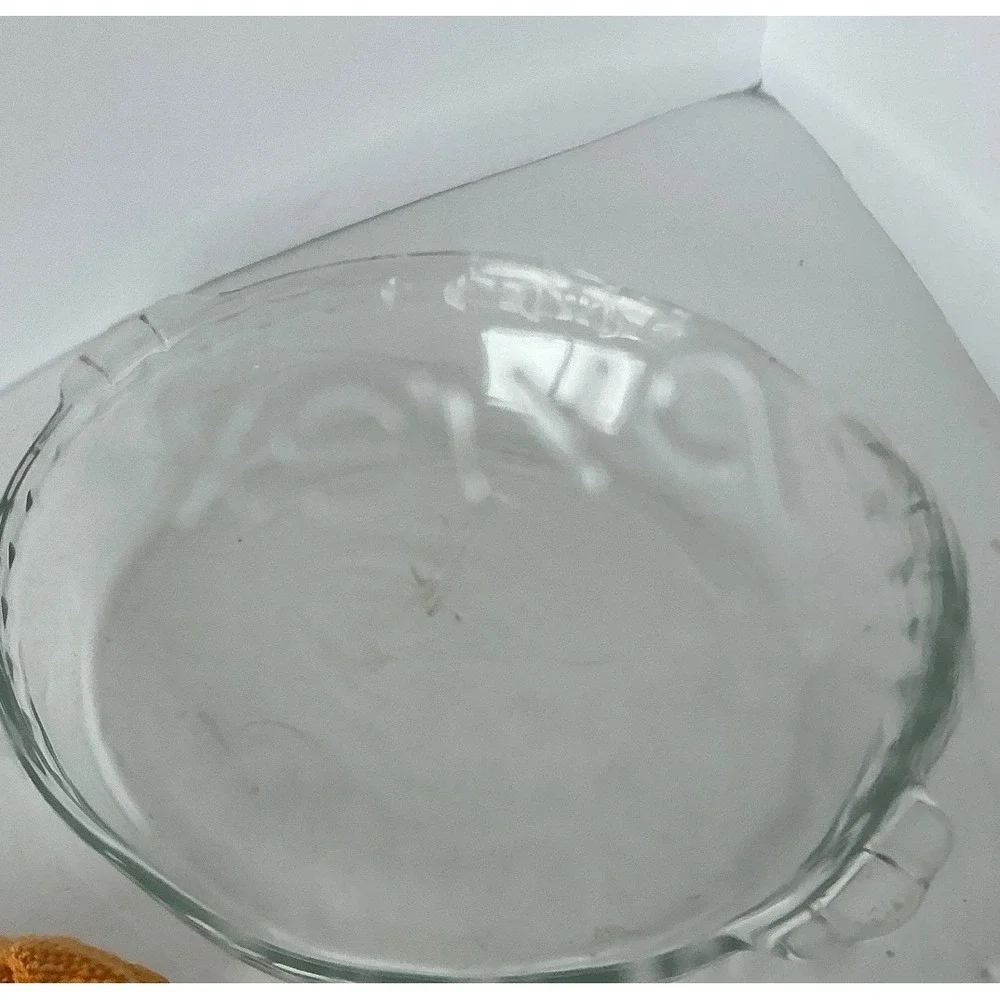 Pyrex Vintage Glass Pie Plate Set 2 Fluted Rim 9 Inch Clear Round Baking‎ Dish